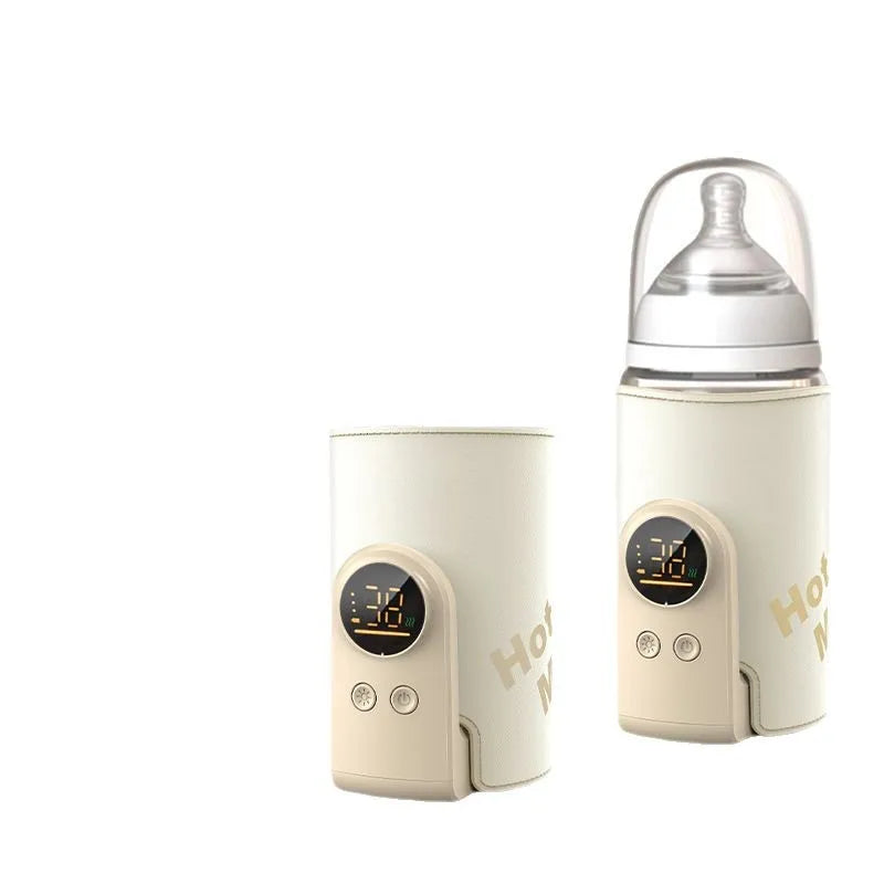 USB Smart Baby Bottle Warmer – High-Capacity, Multifunctional Sleeve with Temperature Control Display for Newborn Feeding