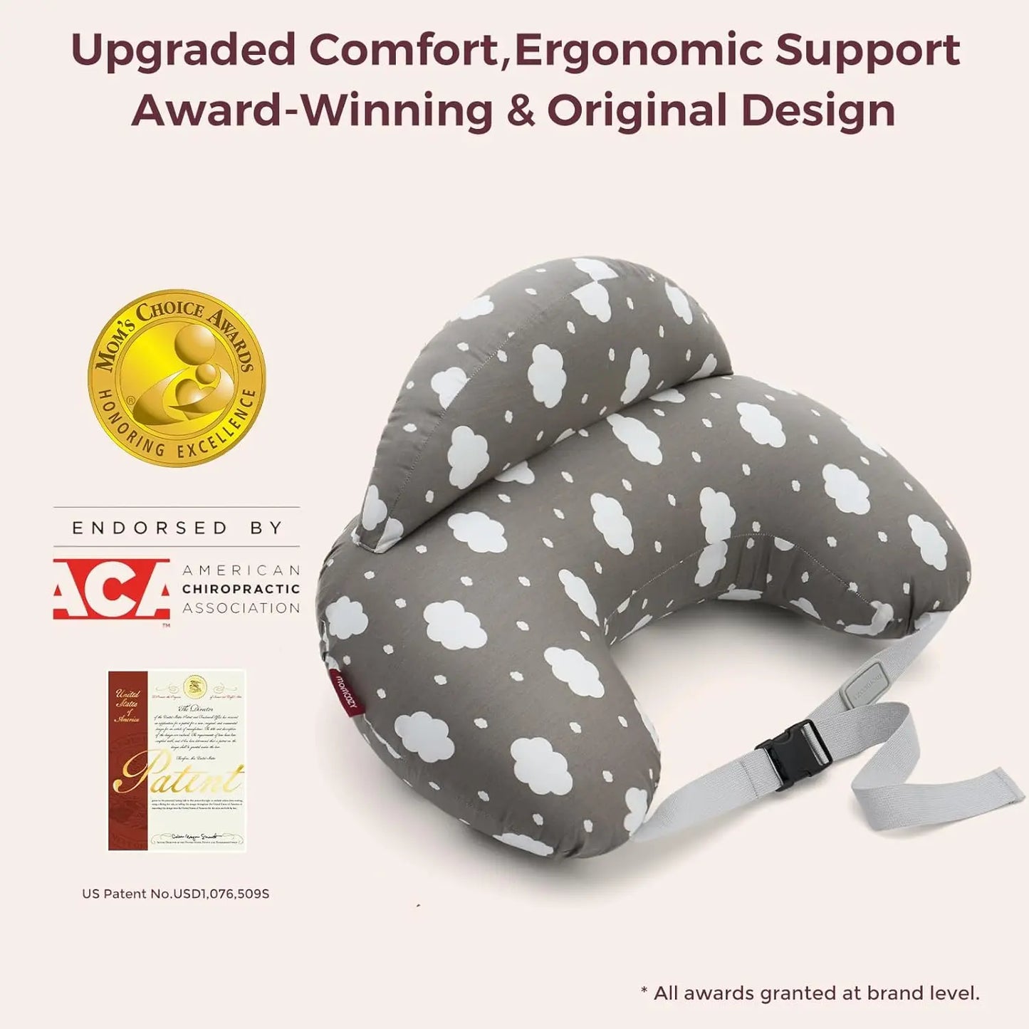 Breastfeeding Nursing Pillow – Wide Support, Removable Cotton Cover
