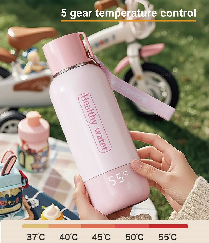 500ml Portable Smart Electric Kettle – Wireless Heating Cup for Baby Formula & Water, 5200mAh Battery, Ideal for Travel & Infant Care