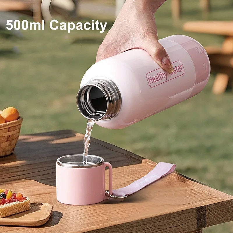 500ml Portable Smart Electric Kettle – Wireless Heating Cup for Baby Formula & Water, 5200mAh Battery, Ideal for Travel & Infant Care