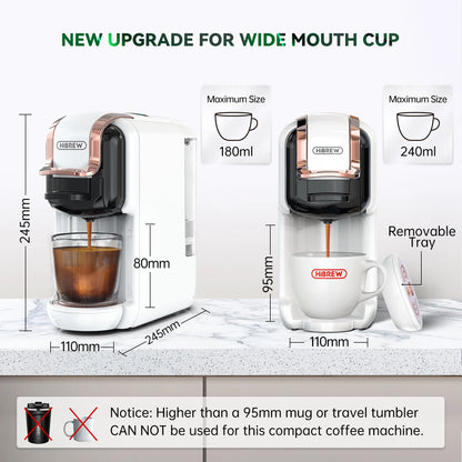 HiBREW 5-in-1 Multi-Capsule Coffee Machine – Compatible with Nespresso, Dolce Gusto, ESE Pods, Ground Coffee & K-Cups | Hot & Cold Brew | 20-Bar Pressure System