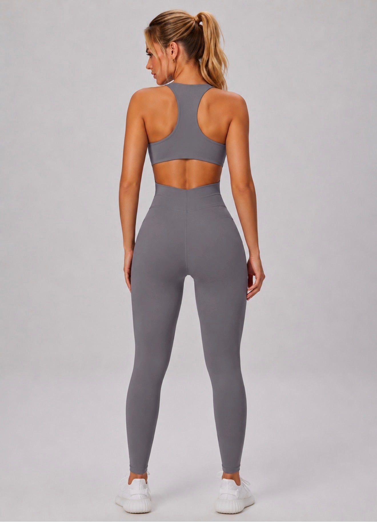 Jumpsuit with open back panel
