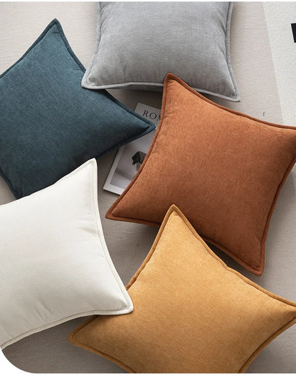 Capas de Almofada Chenille Retro para Sofá e Cama