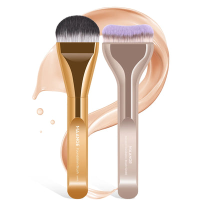 Kit com 2 Pincéis Profissionais para Base – MAANGE