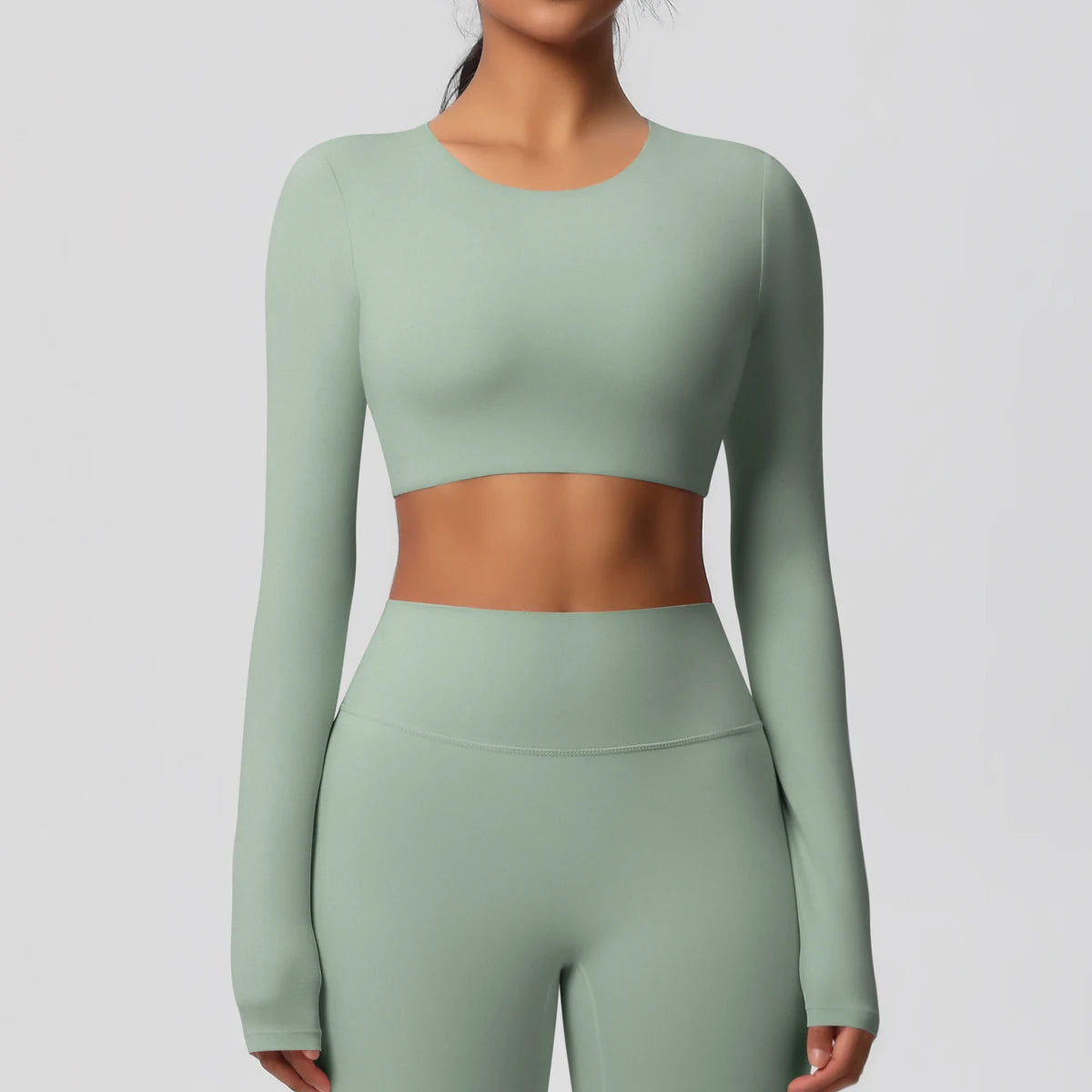 Women's Long-Sleeve Cropped Sports T-Shirt