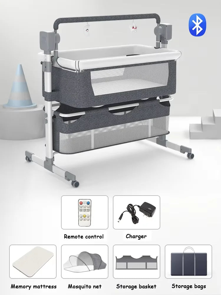 Newborn Baby Bassinet – Movable Cradle & Rocking Bed