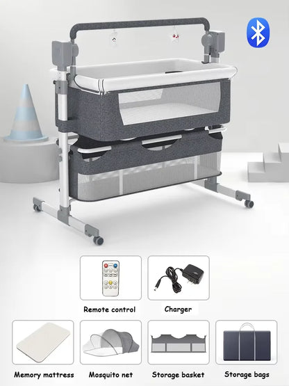 Newborn Baby Bassinet – Movable Cradle & Rocking Bed