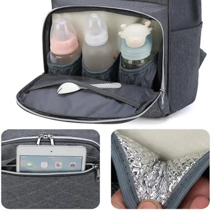 Macroupta Mommy Diaper Bag – Large Capacity Baby Backpack with Changing Mat | Stroller Hanging Nappy Bag for Travel & Nursing