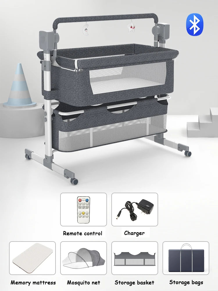 Newborn Baby Bassinet – Movable Cradle & Rocking Bed