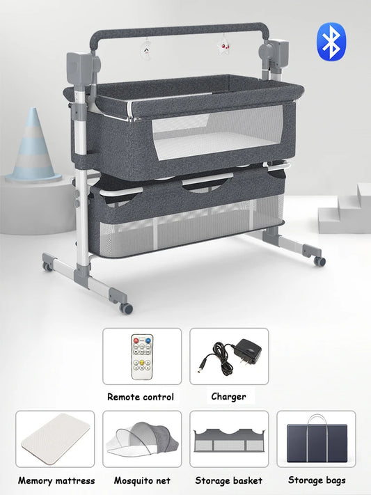 Newborn Baby Bassinet – Movable Cradle & Rocking Bed