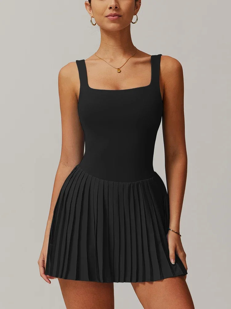 Robe à jupe plissée