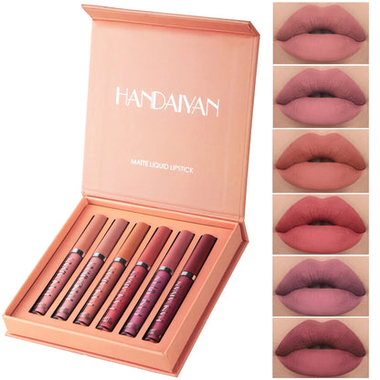 Conjunto HANDAIYAN com 6 Batons Matte de Longa Duração