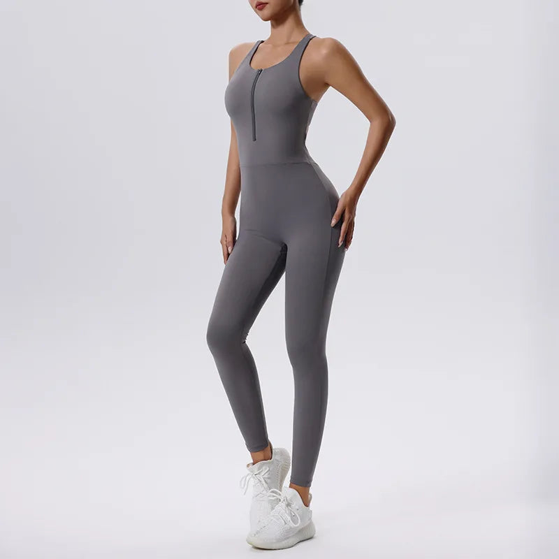 Jumpsuit with open back panel
