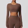 Camiseta cropped desportiva manga comprida