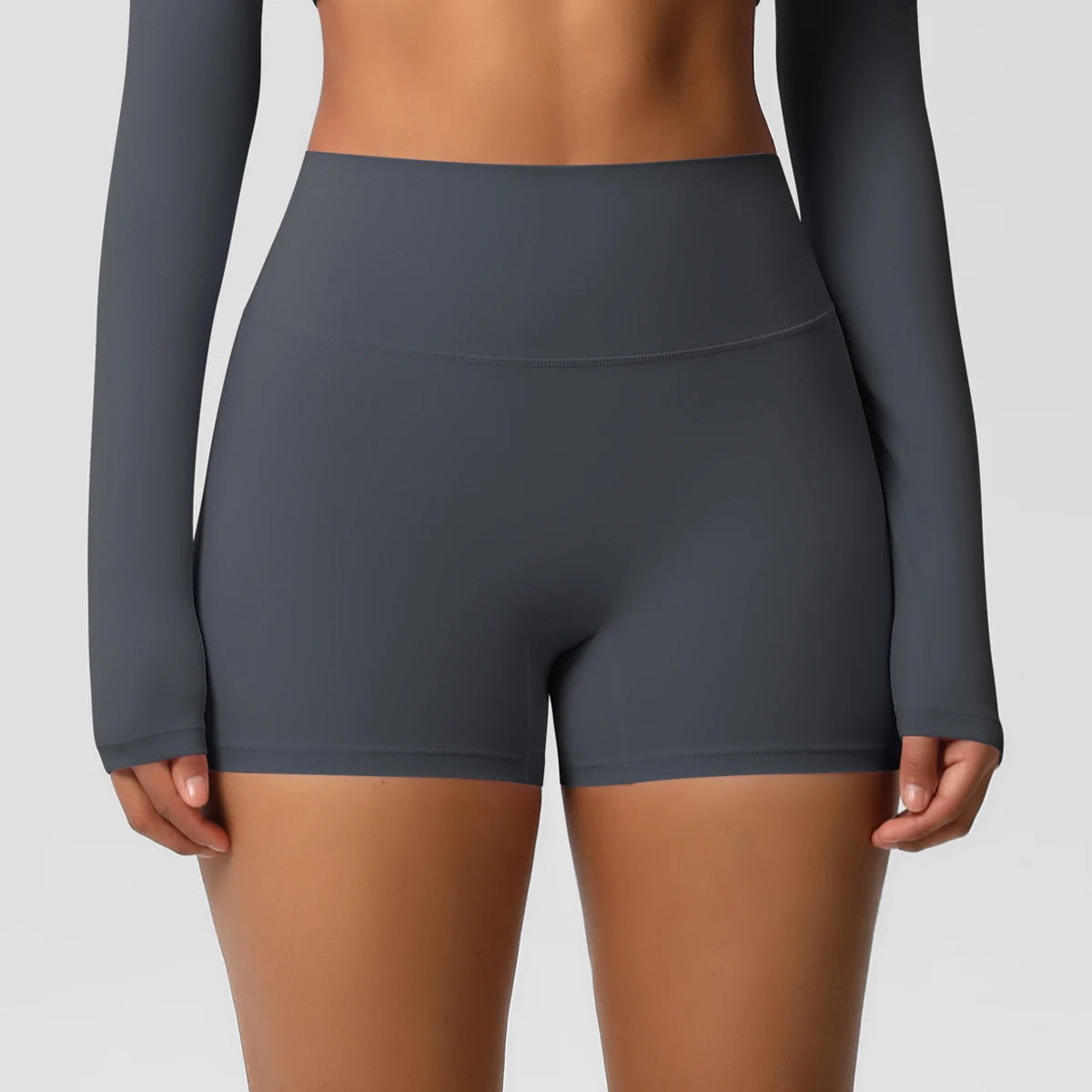 High-waisted athletic shorts