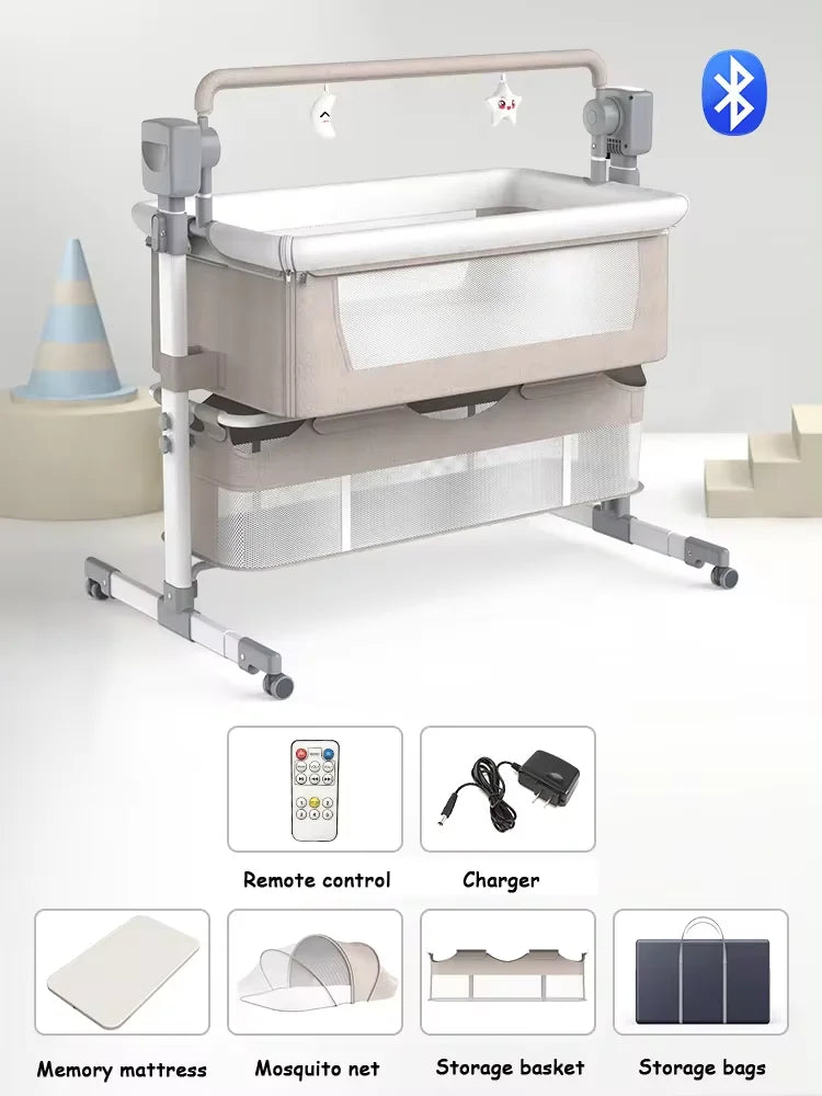 Newborn Baby Bassinet – Movable Cradle & Rocking Bed