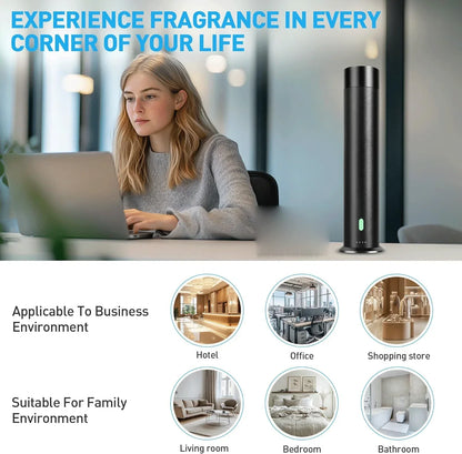 Waterless Essential Oil Diffuser with Remote – Aluminum Alloy Scent Air Machine for Large Spaces | Ideal for Homes, Hotels & Offices