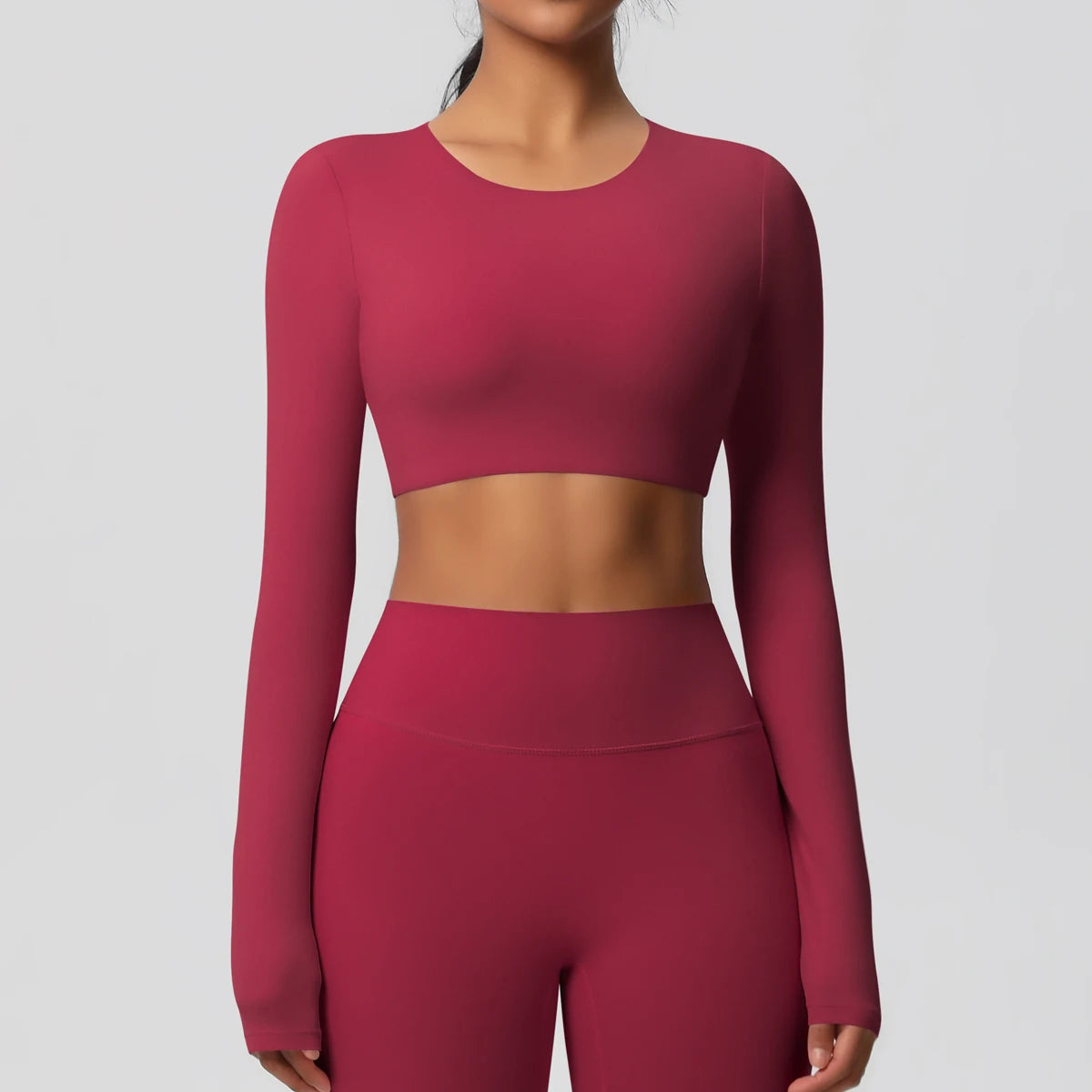 Women's Long-Sleeve Cropped Sports T-Shirt