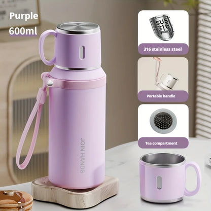 Stainless Steel Thermo Bottle – 600ml Insulated Water Flask