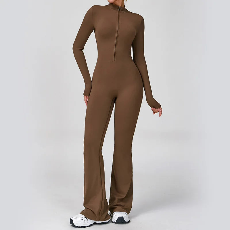 Full-length long-sleeve jumpsuit