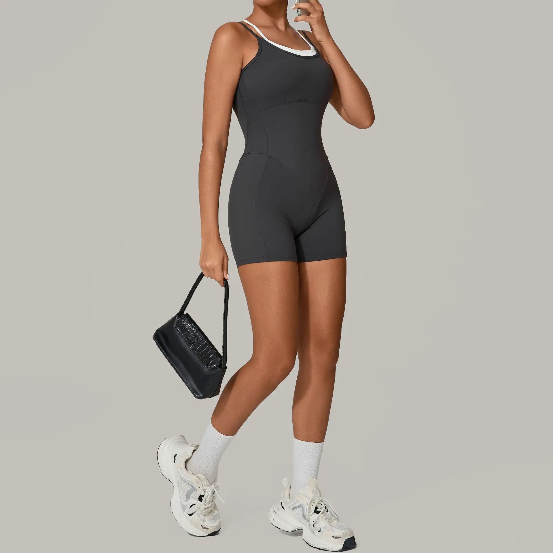 Playsuit with back cutout