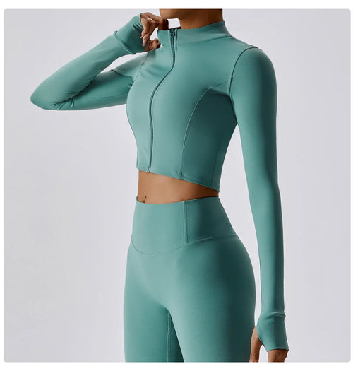 BIANHUI Casaco Cropped com gola alta