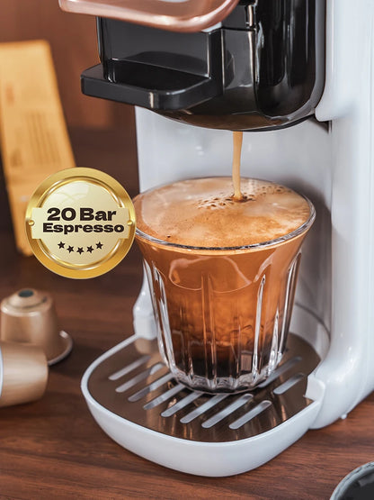 HiBREW 5-in-1 Multi-Capsule Coffee Machine – Compatible with Nespresso, Dolce Gusto, ESE Pods, Ground Coffee & K-Cups | Hot & Cold Brew | 20-Bar Pressure System