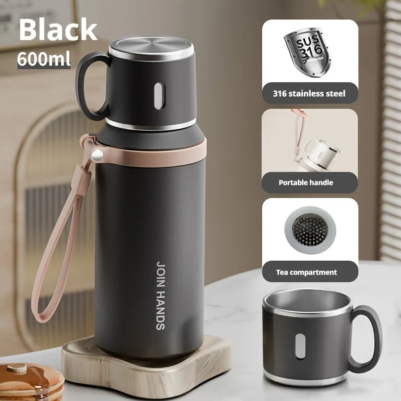 Stainless Steel Thermo Bottle – 600ml Insulated Water Flask