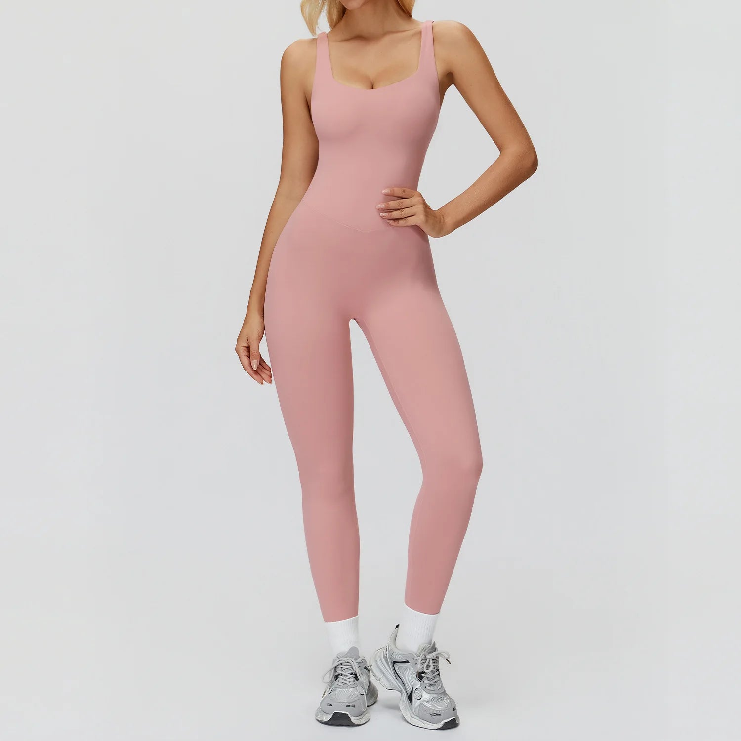 Skinny jumpsuit with criss-cross back