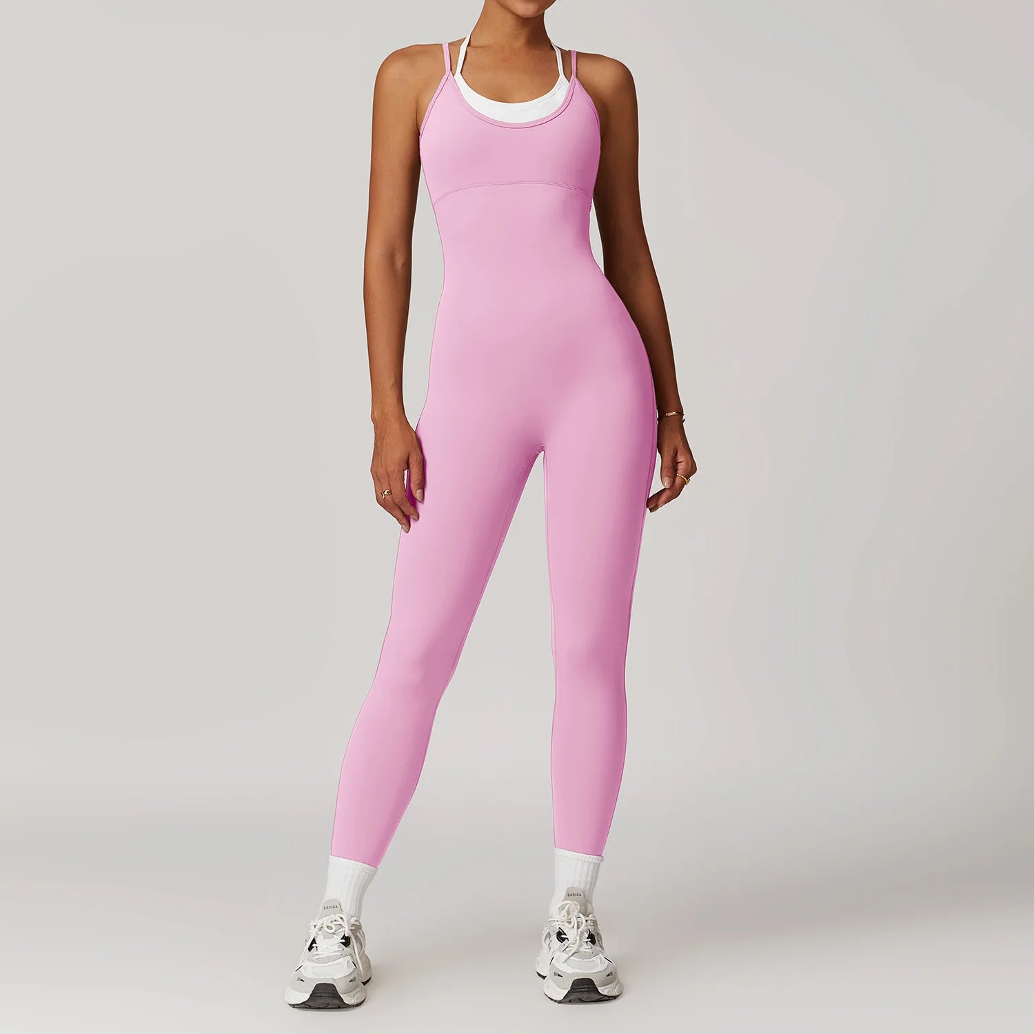 Fitted jumpsuit with thin straps