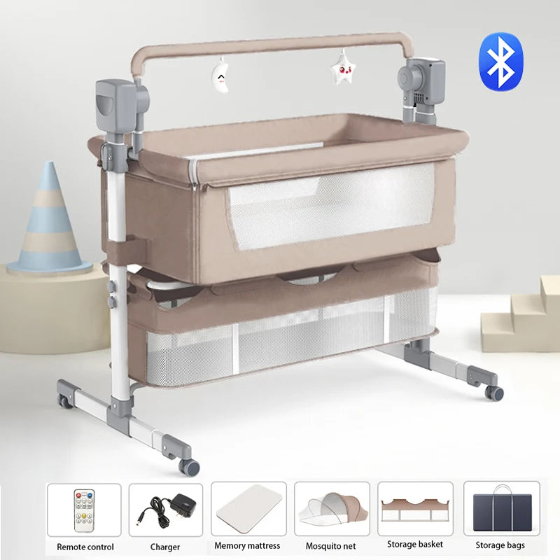 Newborn Baby Bassinet – Movable Cradle & Rocking Bed