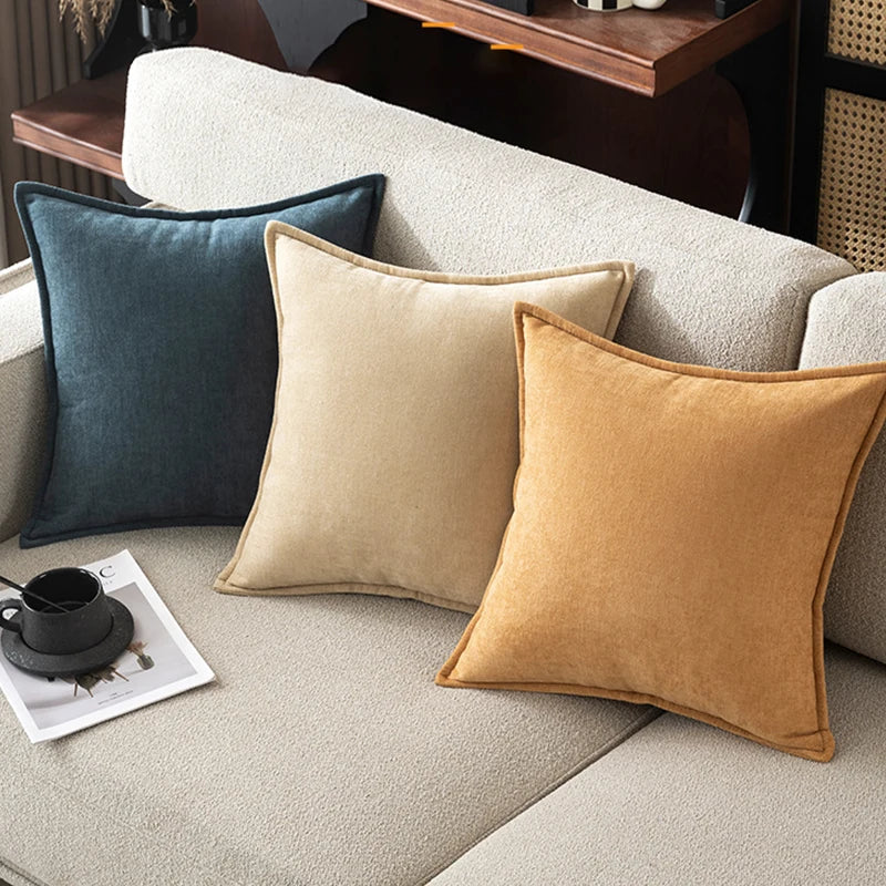 Capas de Almofada Chenille Retro para Sofá e Cama