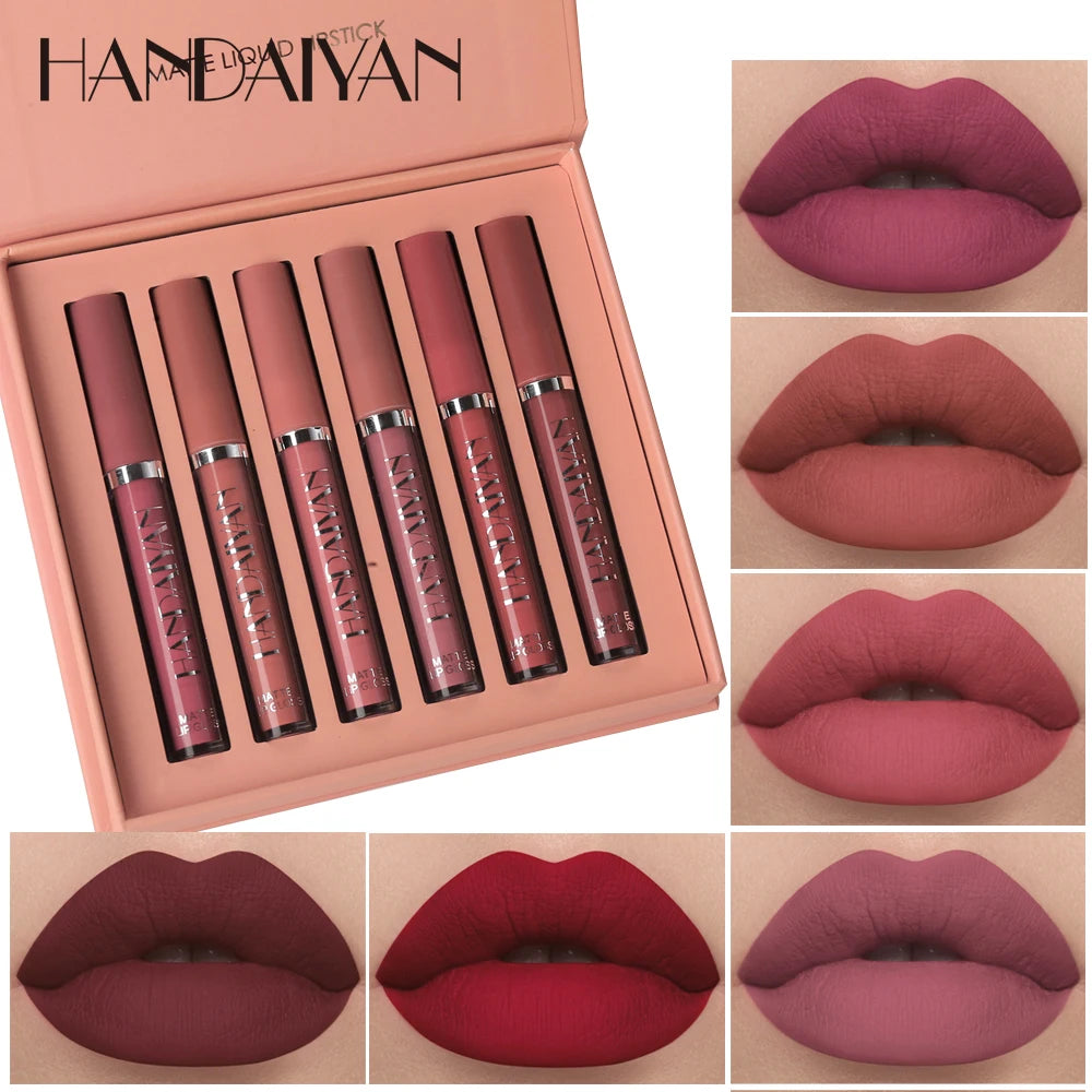 Conjunto HANDAIYAN com 6 Batons Matte de Longa Duração