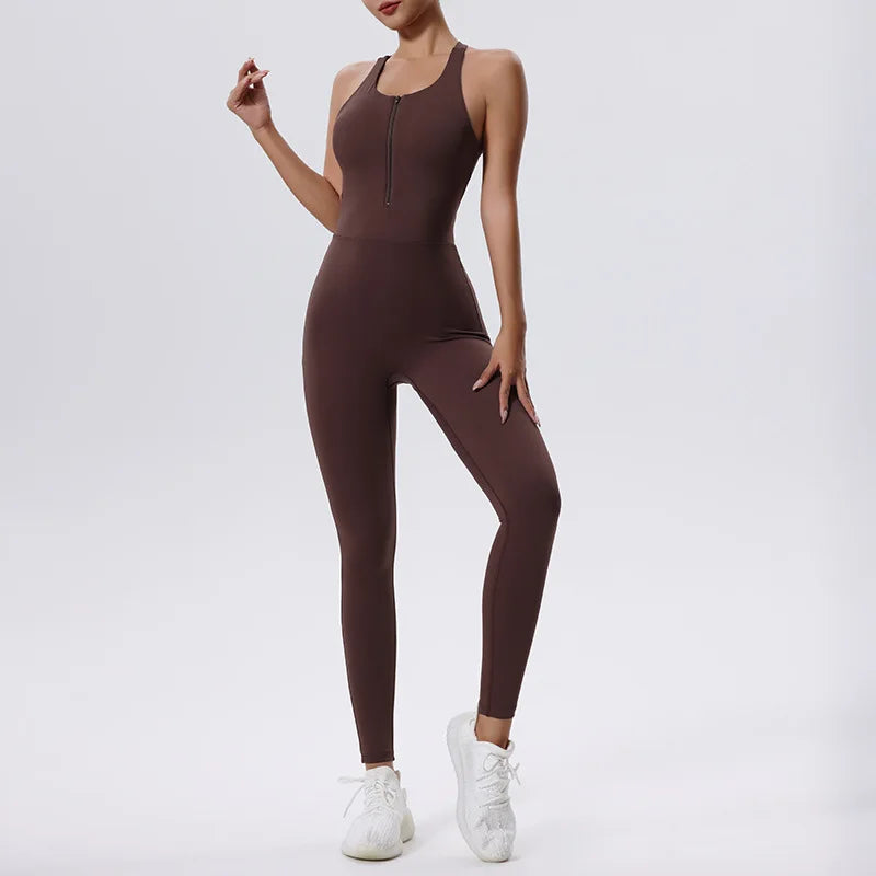 Jumpsuit with open back panel