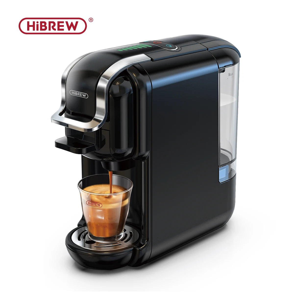 HiBREW 5-in-1 Multi-Capsule Coffee Machine – Compatible with Nespresso, Dolce Gusto, ESE Pods, Ground Coffee & K-Cups | Hot & Cold Brew | 20-Bar Pressure System
