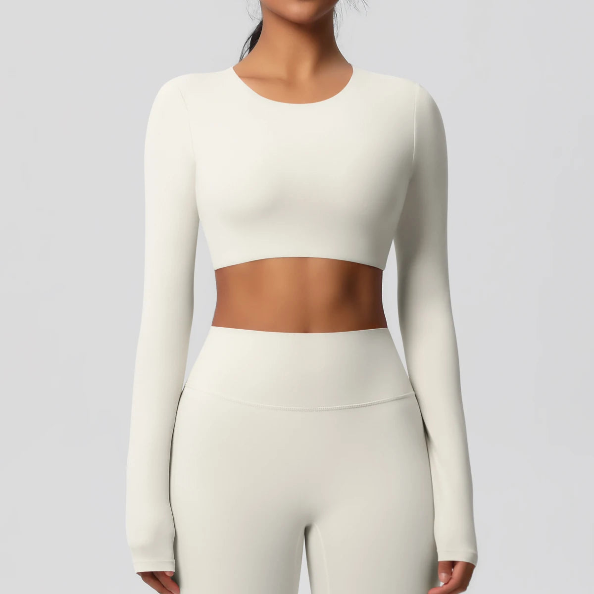 Women's Long-Sleeve Cropped Sports T-Shirt