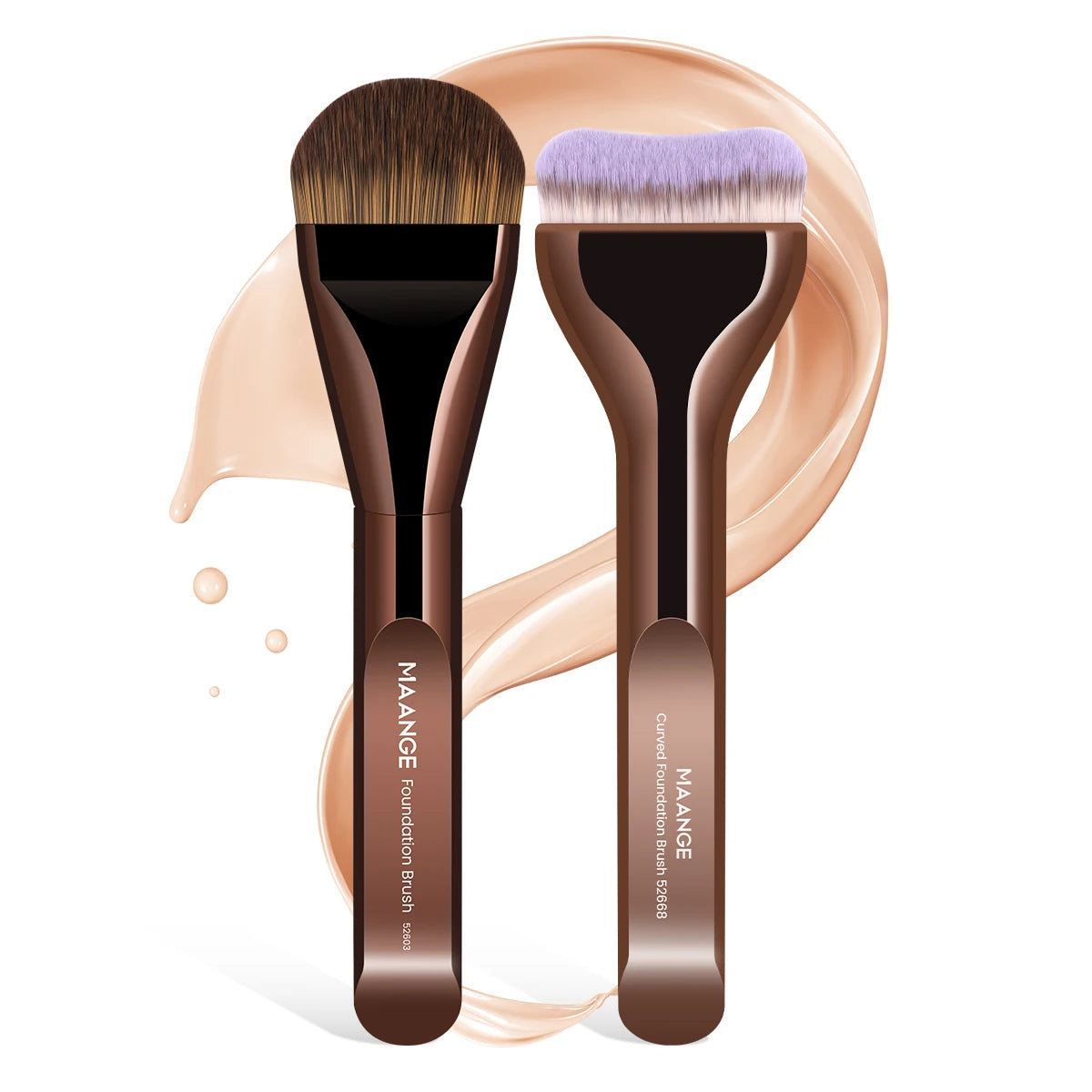 Kit com 2 Pincéis Profissionais para Base – MAANGE