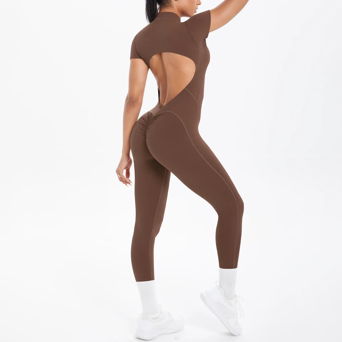 Open back fitted jumpsuit