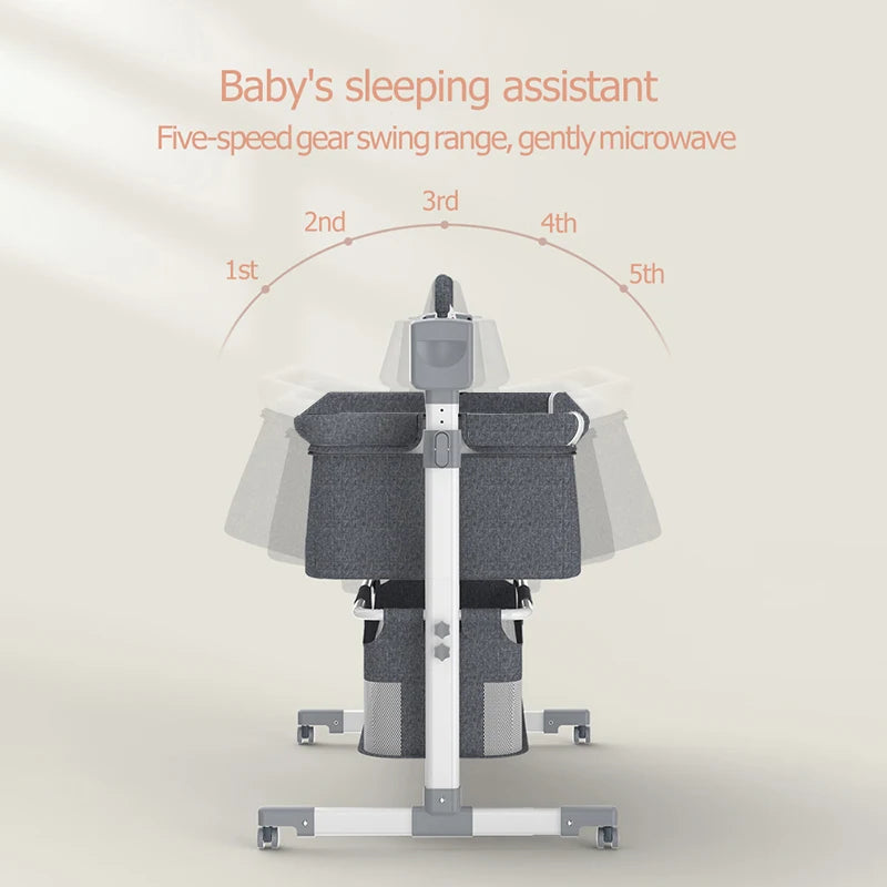 Newborn Baby Bassinet – Movable Cradle & Rocking Bed