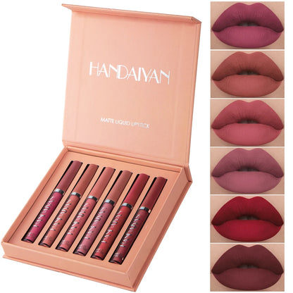 Conjunto HANDAIYAN com 6 Batons Matte de Longa Duração