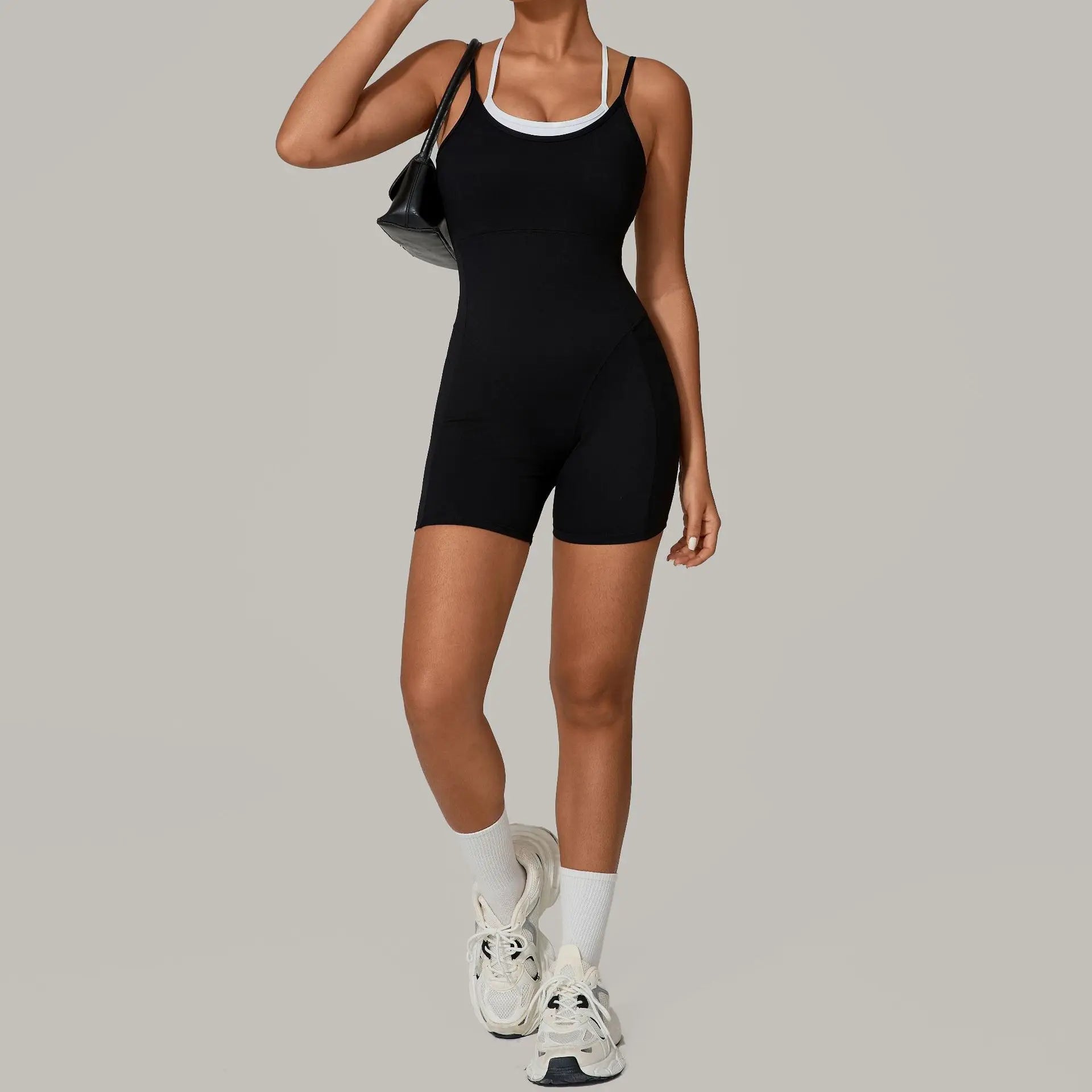 Playsuit with back cutout