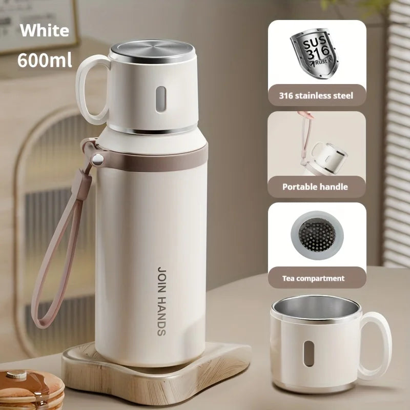 Stainless Steel Thermo Bottle – 600ml Insulated Water Flask