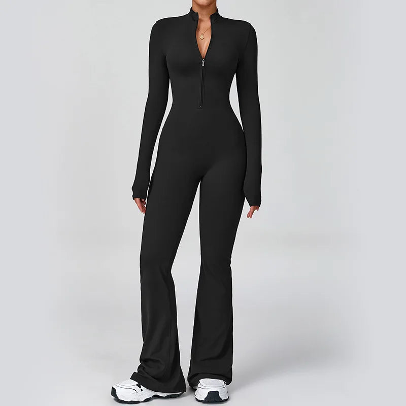 Full-length long-sleeve jumpsuit
