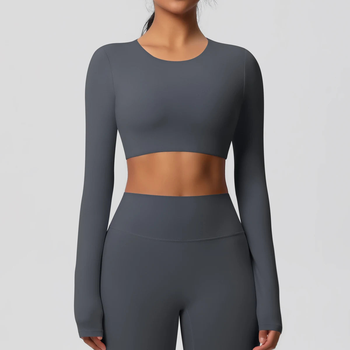 Women's Long-Sleeve Cropped Sports T-Shirt