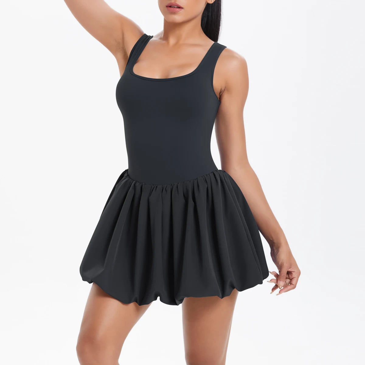 Short dress with a flared skirt