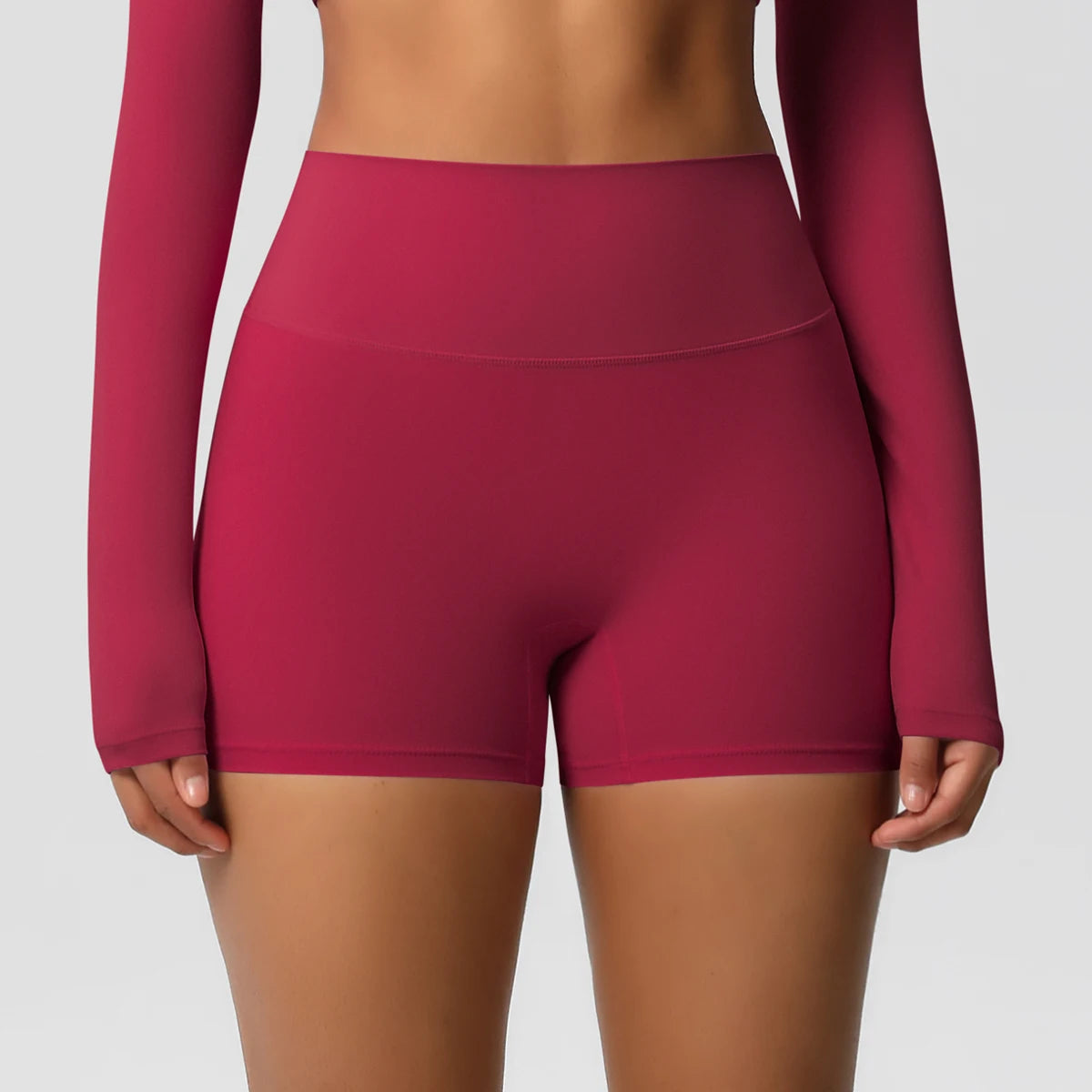 High-waisted athletic shorts
