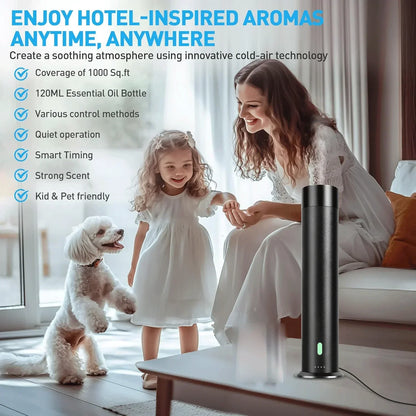 Waterless Essential Oil Diffuser with Remote – Aluminum Alloy Scent Air Machine for Large Spaces | Ideal for Homes, Hotels & Offices