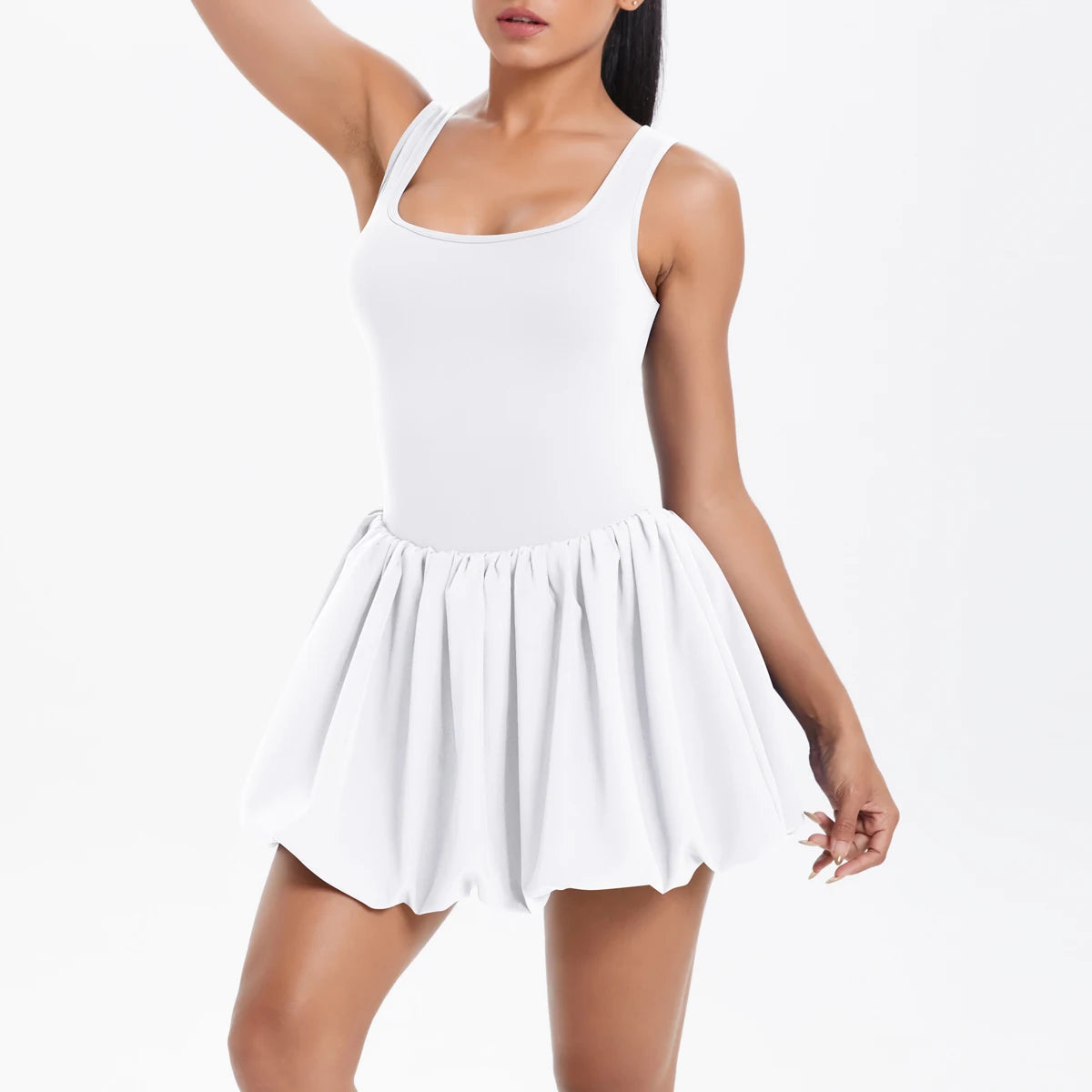 Short dress with a flared skirt