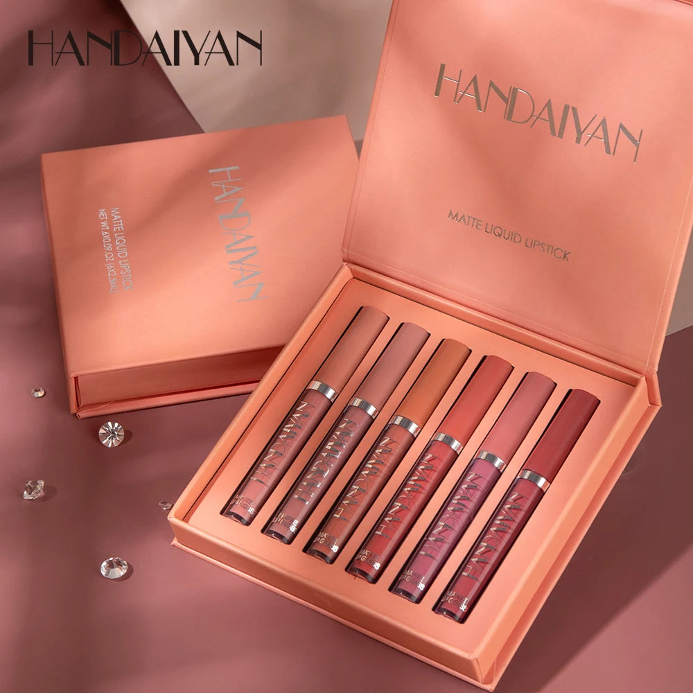 Conjunto HANDAIYAN com 6 Batons Matte de Longa Duração