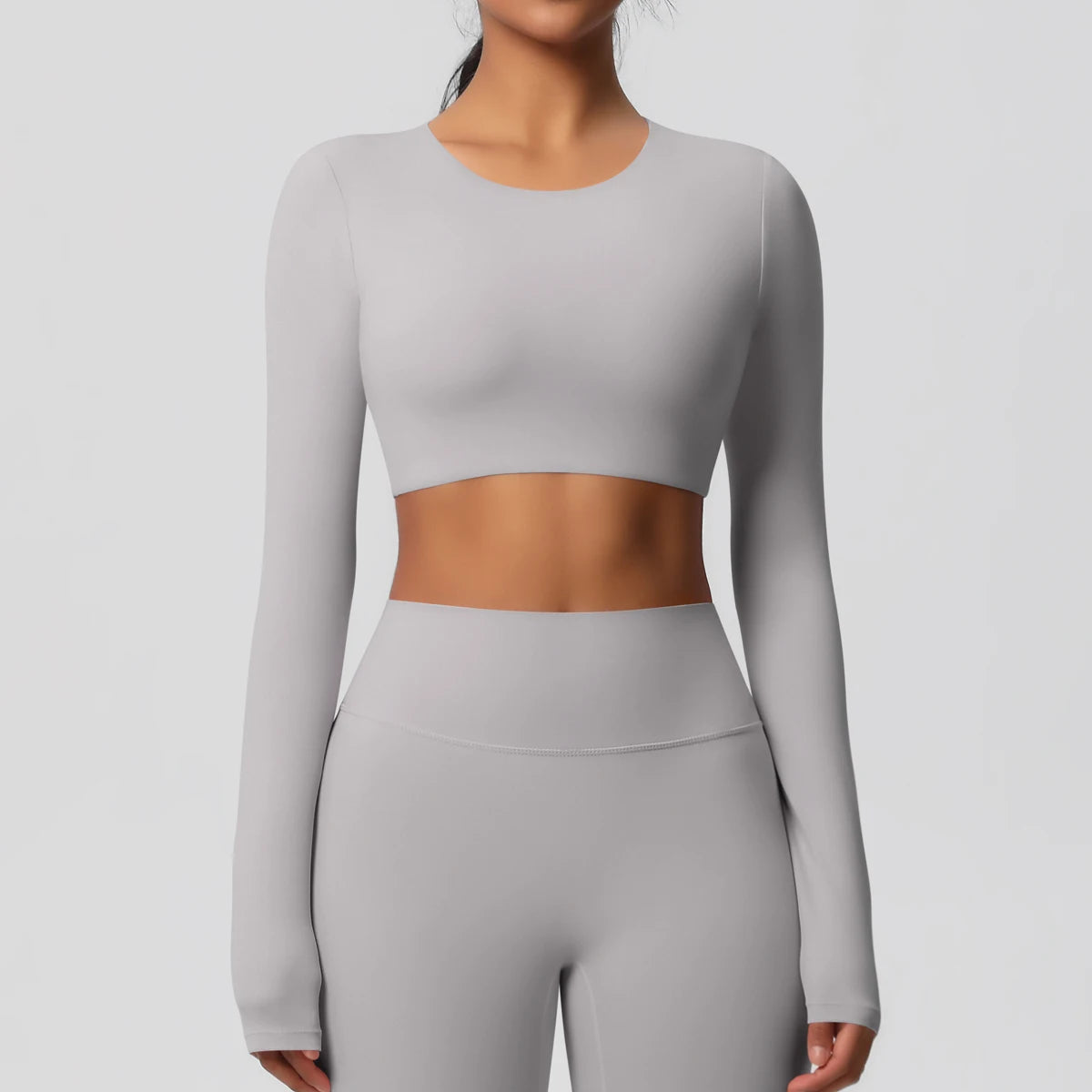 Women's Long-Sleeve Cropped Sports T-Shirt